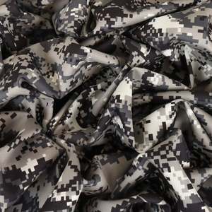 Printed Cotton Drill Deadstock - Digital Grey Camo
