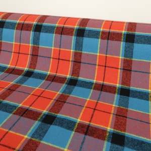 Fabric Cotton: Brushed Cotton Plaid Deadstock - Blue & Orange Plaid