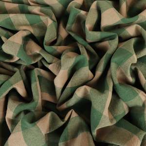 All Fabric: Big Check Washed Cotton - Indiana Green