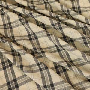Washed Cotton Windowpane Check - Coltrane Natural Black