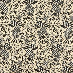 Floral Stretch Lace Deadstock - Ivory & Black