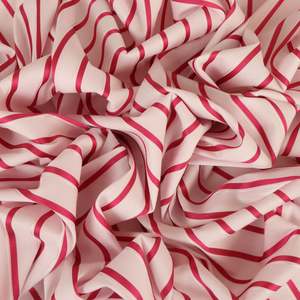 Cotton Jacquard Candy Stripe Shirting Deadstock - Deep Pink
