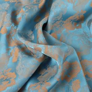 Bohemian Two-Tone Jacquard Satin – Sky Blue & Peach