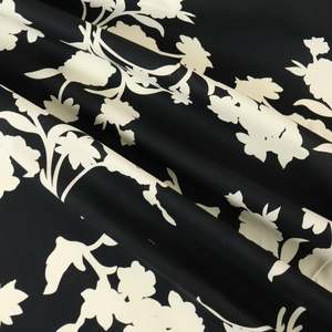 All Fabric: Cotton Print - Corsage Black & Ivory