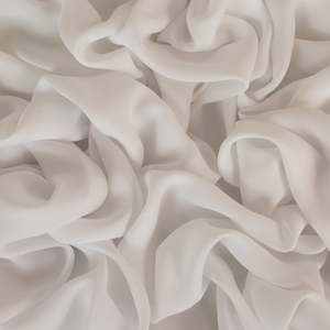 Fluid Polyester Matte Satin Deadstock - White