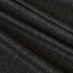Wool Silk Suiting Designer End Deadstock 230gsm – Charcoal Herringbone Stripe