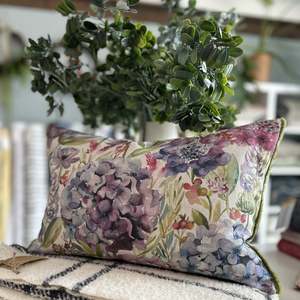 Homewares: Voyage Hydrangea Cushion - 35x50cm