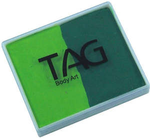 Tag 2 Colour Split Cakes: Tag split cake - Light green/Medium green 50gm