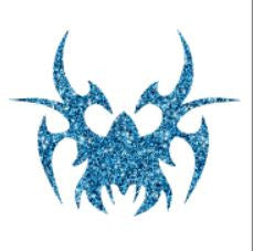 Glitter Tattoo Stencils 1: Glitter tattoo stencils - Tribal skull - 5pcs