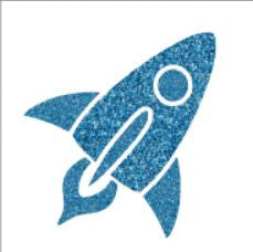 Glitter Tattoo Stencils 1: Glitter tattoo stencils - Rocket ship - 5pcs