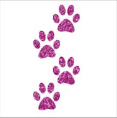 Glitter Tattoo Stencils 1: Glitter tattoo stencils - Paw prints - 5pcs