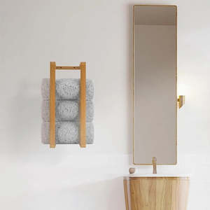 Wall Towel Rack for Rolled Towels Bathroom Storage