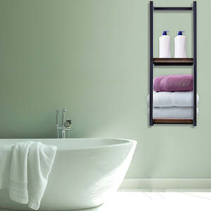 Bathroom Accessories: Stylish Bathroom Towel Storage Rack with Wooden Shelves