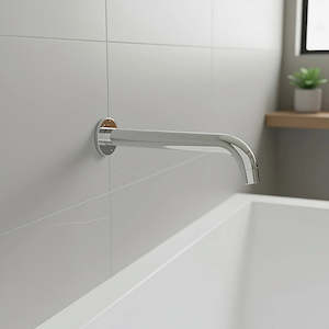 220mm Bath Spout – Modern Wall-Mounted Bathroom Tap in Chrome Finish