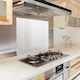 Toughened 60x70cm White Glass Kitchen Splashback – Modern Heat-Resistant Design for Homes