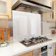 Toughened 90x70cm White Glass Kitchen Splashback – Modern Heat-Resistant Design for Homes