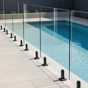 Spigots And Balustrade: Glass Black Spigot 304 Stainless Steel – Balustrade Pool Fence Fitting for Modern Outdoor Spaces