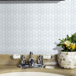 Home Furniture: Tiles 3D Peel and Stick Wall Tile Hexagon White 10 Sheets