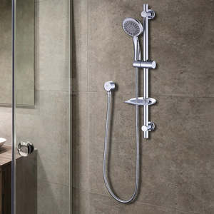 Bathroom Accessories: Chrome Hand Held Shower Rail Set with Soap Dish – Modern Bathroom Fixture