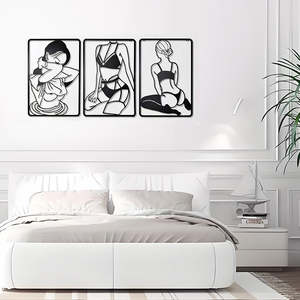 Home Furniture: 3pc Modern Metal Wall Art Decor Abstract Minimalist Decoration