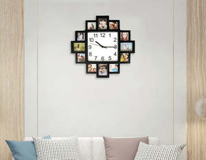 Home Furniture: Photo Frame Clock Picture Collage 12Picture Display Photowall