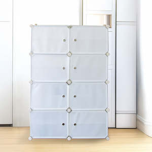 Home Furniture: 16 Section White Cube Shoe Cabinet – Modular Storage Rack for Footwear Organisation