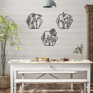 Home Furniture: 3pc Metal Art Wall Decor