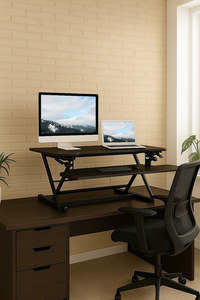 Office Furniture: Ergonomic Standing Desk Converter – Height Adjustable Sit Stand Workstation