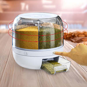 Kitchenware: 10L Rotating Dry Food Dispenser – Rice, Cereal & Grain Storage Container