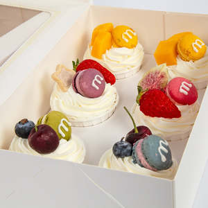 Kitchenware: Cupcake Box 6 Holes Window Cake Party Favour 100 Boxes
