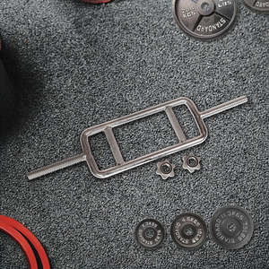 Gym Weights: Chrome Tricep Bar Barbell Heavy Duty with Spinlock Collars