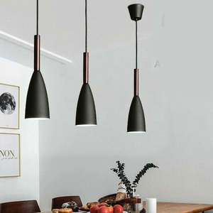 Black Pendant Lighting Kitchen Lamp – Modern Wood Ceiling Light for Dining, Ba&hellip;