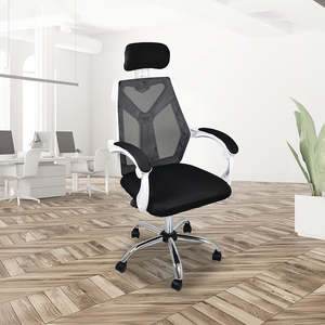 Office Furniture: Ergonomic Mesh Office Chair – White Computer Desk Chair with Padded Foam Seat