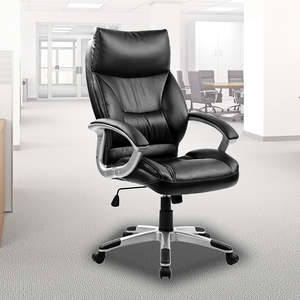 Office Furniture: PU Leather Executive Office Black Chair – Ergonomic Swivel Computer Desk Chair