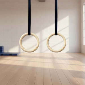 235mm Wooden Gymnastic Rings – Premium Olympic-Style Strength Training & Fitness Equipment