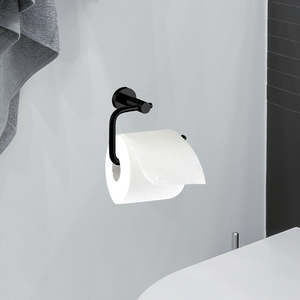 Bathroom Accessories: Classic Toilet Paper Holder Matte Black Finish