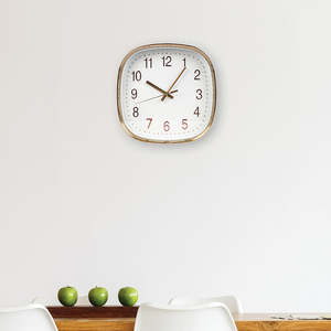 Modern Wall Clock – Silent Non-Ticking Quartz Battery Operated Design in Gold Finish