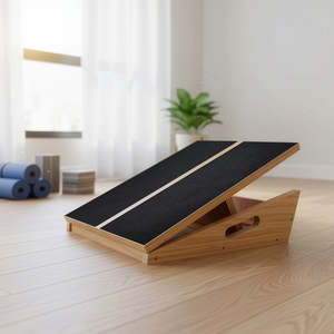 Gym And Fitness Accessories: Wooden Slant Exercise Board With Adjustable Incline And Non-Slip Surface