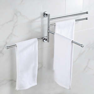 Swivel Towel Rail Chrome Stainless Steel Wall Mounted Bathroom Bath Rack