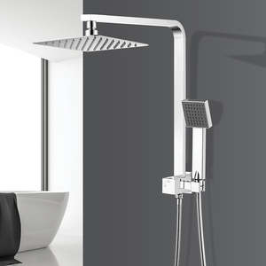 Shower Screens: 2-in-1 Bathroom Mixer with Massage Hand Shower & Overhead Head Tap