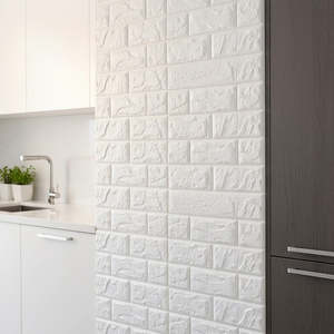 Kitchen Splashbacks: 3D Brick Wall Tile Stickers 60x30cm – 50 Pack Peel & Stick Wallpaper Panels for Home Décor