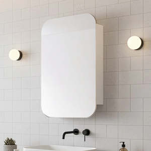 Home Furniture: Rectangle Wall Hung Bathroom Mirror Shaving Cabinet Vanity Matte White