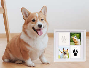 DIY Pet Paw Print Kit Photo Frame Keepsake for Dogs & Cats at Home