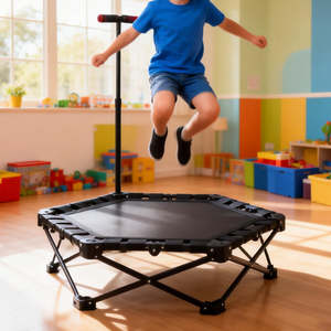 Foldable Fitness Trampoline with Handle – Compact Folding Rebounder for Home Workouts