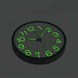 305mm Luminous Wall Clock Glow In The Dark Silent Quartz Indoor Home Modern Clock