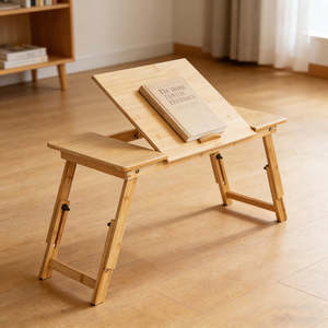 Office Furniture: Folding Laptop Bed Table – Portable Rectangular Desk for Bedroom Use & Home Workstations