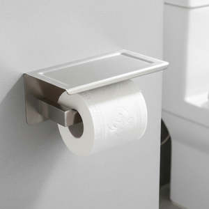 304 Stainless Steel Toilet Paper Holder Roll Hook Storage Rack for Bathroom