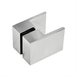Brass Shower Door Square Double Pull Handle in Chrome