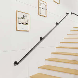 Spigots And Balustrade Systems For Modern Glass Installations: 2m Handrail Stair Rail Grab Balustrade Staircase Banister with Installation Kit