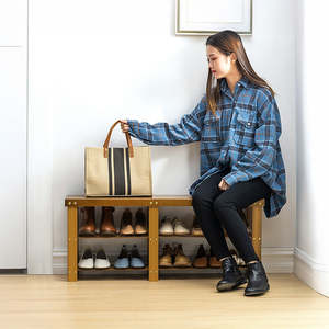 Wooden Bamboo Shoe Rack Bench – Storage Organiser Cabinet with Holder and Mult&hellip;